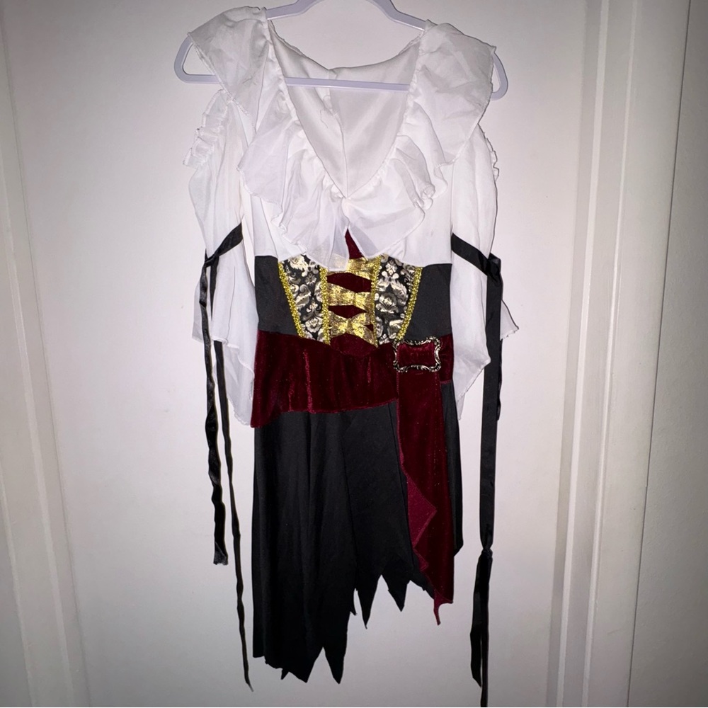 Women’s Pirate Costume - Red, Black, and White